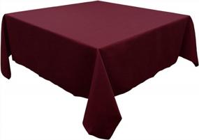 img 2 attached to TableLinensforLess Overstock Квадратные скатерти премиум-класса (квадрат 84 дюйма, бордовый)