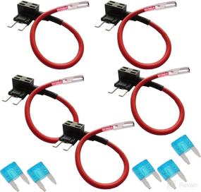 img 4 attached to 🔌 ESUPPORT 12V 24V ATM APM Add A Circuit Fuse Tap Piggy Back Mini Fuse Style Blade Holder Plug Pack of 5: Expand Your Vehicle's Electrical Capacity with this Convenient Fuse Tap Set