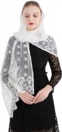 catholic veils for church women - rectangular chapel veil wrap shawl scarf head covering mantilla logo