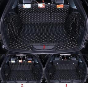 img 3 attached to 🚙 High-Quality Custom Fit Trunk Cargo Liner Floor Mat for 2011-2021 Jeep Grand Cherokee - Waterproof, All-Weather, Full Coverage Black w/Black Stitching