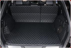 img 4 attached to 🚙 High-Quality Custom Fit Trunk Cargo Liner Floor Mat for 2011-2021 Jeep Grand Cherokee - Waterproof, All-Weather, Full Coverage Black w/Black Stitching