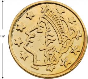 img 1 attached to 100 Gold Plastic Pirate Treasure Coins With Embossed Design - Ideal For Western Themes, Casino Parties, And Favors - Measures 1.5 Inches