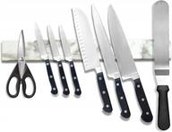 16inch stainless steel magnetic knife holder - strong powerful storage display organizer for wall mounted kitchen bar logo