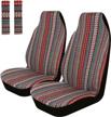 4pcs universal car, suv & truck front seat cover baja blanket bucket stripe colorful cute copap with seat-belt pad protectors. logo