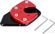 qiilu motorcycle kickstand side stand plate extension pad enlarge for nc750x/x adv 17-19 (red) logo