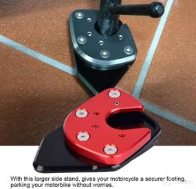 img 2 attached to Qiilu Motorcycle Kickstand Side Stand Plate Extension Pad Enlarge For NC750X/X ADV 17-19 (Red)