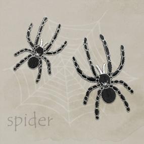 img 1 attached to Pair Of Spider Embroidered Patches - Iron-On Or Sew-On Applique, Cool Patch For Men, Women, Boys, Girls, And Kids, Ideal For Clothing Decoration