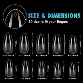 img 1 attached to Get Salon-Perfect Nails With INFELING'S 500PCS Full Cover Oval Fake Nails - Pre-Buffed Acrylic Design In 10 Different Sizes For DIY And Professional Nail Art