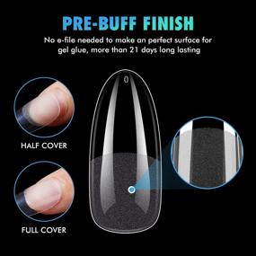 img 2 attached to Get Salon-Perfect Nails With INFELING'S 500PCS Full Cover Oval Fake Nails - Pre-Buffed Acrylic Design In 10 Different Sizes For DIY And Professional Nail Art