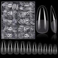 get salon-perfect nails with infeling's 500pcs full cover oval fake nails - pre-buffed acrylic design in 10 different sizes for diy and professional nail art logo