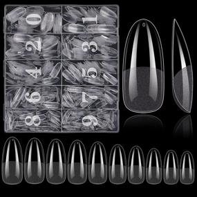 img 4 attached to Get Salon-Perfect Nails With INFELING'S 500PCS Full Cover Oval Fake Nails - Pre-Buffed Acrylic Design In 10 Different Sizes For DIY And Professional Nail Art