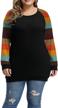 plus size tunic tops for women - allegrace lightweight knit long sleeve color block shirts logo