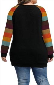 img 3 attached to Plus Size Tunic Tops For Women - ALLEGRACE Lightweight Knit Long Sleeve Color Block Shirts