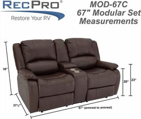 img 2 attached to Revamp Your RV Living Room With The Charles Collection 67" Double Recliner Sofa And Console, Mahogany RV Wall Hugger Loveseat Recliner Set For Slideouts - Theater Seating