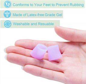 img 2 attached to Povihome Toe Protectors: Silicone Sleeve for Pain Relief, Blisters & More - 5 Pairs in Purple Pinky Toe