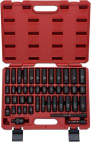 img 4 attached to NEIKO 02440A 44 Piece Impact Socket Set with Standard SAE and Metric Sizes, Deep and Shallow Kit, Extension Bars and U-Joint Included