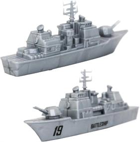 img 1 attached to DeAO Military Naval Ship Play Set Featuring An Aircraft Carrier, Small Scale Planes, Battleship And Supply Ship - Ideal Battleship Toy For Boys, Girls And Kids