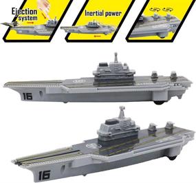 img 2 attached to DeAO Military Naval Ship Play Set Featuring An Aircraft Carrier, Small Scale Planes, Battleship And Supply Ship - Ideal Battleship Toy For Boys, Girls And Kids