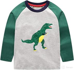 img 4 attached to 🦕 Dinosaurs and Other Extinct Animals T-Shirt for Toddler Baby Boys and Girls - Printed Tee Tops with Short Sleeves - Trendy Clothes