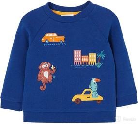 img 2 attached to 🎅 Cute Christmas Cartoon Cotton Crewneck Sweatshirt Long Sleeve Top for Baby Boys Girls Toddler