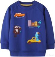 🎅 cute christmas cartoon cotton crewneck sweatshirt long sleeve top for baby boys girls toddler logo