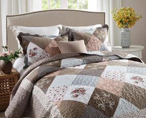 img 3 attached to Travan 2-Piece Twin Quilt Sets With Sham Oversized Bedding Bedspread Reversible Soft Coverlet Set, Twin Size