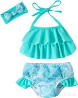 🧜 infant mermaid bikini: ruffled two-piece baby girls swimsuit for beach swimming & bathing logo