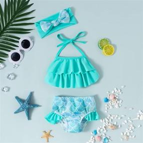 img 1 attached to 🧜 Infant Mermaid Bikini: Ruffled Two-Piece Baby Girls Swimsuit for Beach Swimming & Bathing