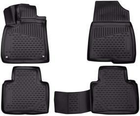 img 4 attached to 🚗 Premium All-Weather Full Set Floor Mats &amp; Seat Liners 3D Custom-Fit for 2018-2022 Honda Accord (Black)