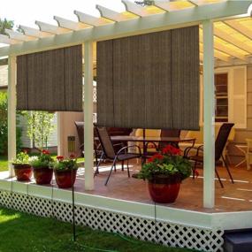 img 4 attached to TANG Sunshades Depot Exterior Roller Shade Roll Up Shade For Patio Deck Porch Pergola Balcony Backyard Patio Or Other Outdoor Spaces Blinds Light Filtering Block 90% UV Rays 7’ W X 6’ L Brown