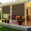 tang sunshades depot exterior roller shade roll up shade for patio deck porch pergola balcony backyard patio or other outdoor spaces blinds light filtering block 90% uv rays 7’ w x 6’ l brown logo