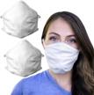 2 pack of white tie behind masks with advanced non-woven nano filtration layer for comfortable all-day use - by purian logo