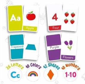 img 3 attached to Alphabet Flash Cards For Toddlers 2-4 Years - Learn Colors Numbers Shapes Animals ABC Letters & Sight Words - Educational Preschool Learning Toy 58 Picture Cards