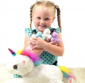 img 3 attached to DreamsBe Unicorn Stuffed Animal Set - Plush Mom Unicorn Stuffie With Pocket For 4 Baby Unicorns In Her Tummy - Perfect Unicorn Gift For Girls Ages 3-9