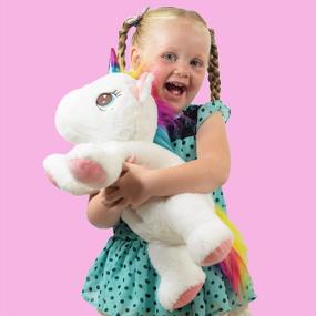 img 1 attached to Набор чучел животных DreamsBe Unicorn - плюшевая игрушка с единорогом для мамы и карманом для 4 маленьких единорогов в животике - идеальный подарок в виде единорога для девочек в возрасте 3-9 лет