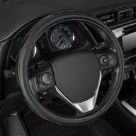 cute iridescent black steering wheel cover for women: enhance style and comfort behind the wheel! logo