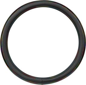 img 1 attached to Cute Iridescent Black Steering Wheel Cover for Women: Enhance Style and Comfort Behind the Wheel!