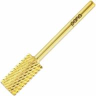 extra coarse grit nail drill bit - pana 3/32" shank size, flat top large barrel gold carbide for e-file drills logo
