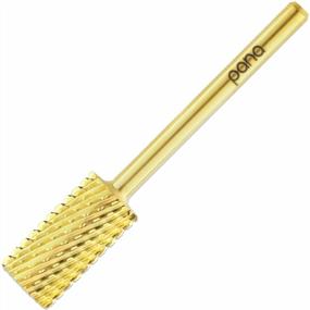 img 4 attached to Extra Coarse Grit Nail Drill Bit - PANA 3/32" Shank Size, Flat Top Large Barrel Gold Carbide For E-File Drills