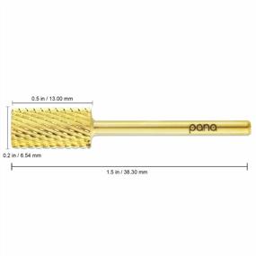 img 3 attached to Extra Coarse Grit Nail Drill Bit - PANA 3/32" Shank Size, Flat Top Large Barrel Gold Carbide For E-File Drills