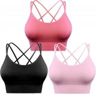 sykooria 3 pack strappy sports bra for women sexy crisscross for yoga running athletic gym workout fitness tank tops логотип