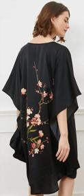 img 2 attached to Women'S Short Silk Robe: Classic Batwing Sleeved Bathrobe, Nightgown, Pajama And Sleepwear In 100% Silk By Ledamon
