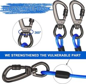 img 1 attached to 🐾 10ft Blue Tie Out Cable for Dogs - Heavy Duty Dog Leash, Runner for Yard, Sturdy Long Line Lead - Ideal for Training, Camping, or Outdoor Activities