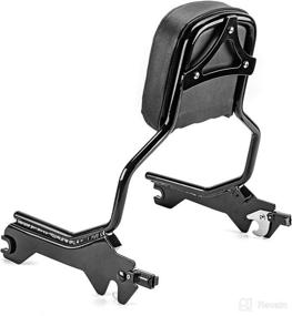 img 2 attached to 🏍️ Black Gloss Quick Release Sissy Bar Upright Standard Height Passenger Backrest & Sport Luggage Rack for 2018-Up Harley Softail Fat Boy Breakout FLFB FXBR