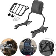 🏍️ black gloss quick release sissy bar upright standard height passenger backrest & sport luggage rack for 2018-up harley softail fat boy breakout flfb fxbr логотип