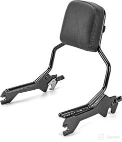 img 3 attached to 🏍️ Black Gloss Quick Release Sissy Bar Upright Standard Height Passenger Backrest & Sport Luggage Rack for 2018-Up Harley Softail Fat Boy Breakout FLFB FXBR