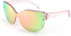 img 4 attached to FEISEDY B2796 Cateye поляризованные солнцезащитные очки: большие женские модные оттенки с зеркальными линзами для максимальной защиты от солнца