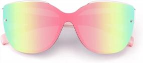 img 3 attached to FEISEDY B2796 Cateye Polarized Sunglasses: Oversized Women'S Fashion Shades With Mirrored Lens For Ultimate Sun Protection
