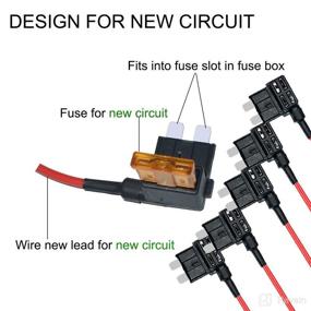 img 3 attached to MuHize Fuse Taps - Standard Blade Fuse Tap (2022 New) | 5 Pack – Convenient 12V Car Add-a-Circuit Fuse Tap Adapter with 5 Amp Blade Fuse