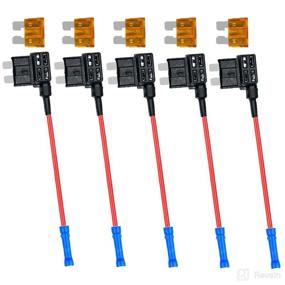 img 4 attached to MuHize Fuse Taps - Standard Blade Fuse Tap (2022 New) | 5 Pack – Convenient 12V Car Add-a-Circuit Fuse Tap Adapter with 5 Amp Blade Fuse